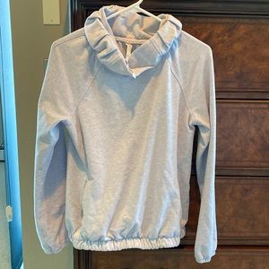 Cowl neck pullovers hoodie with Pockets that zip